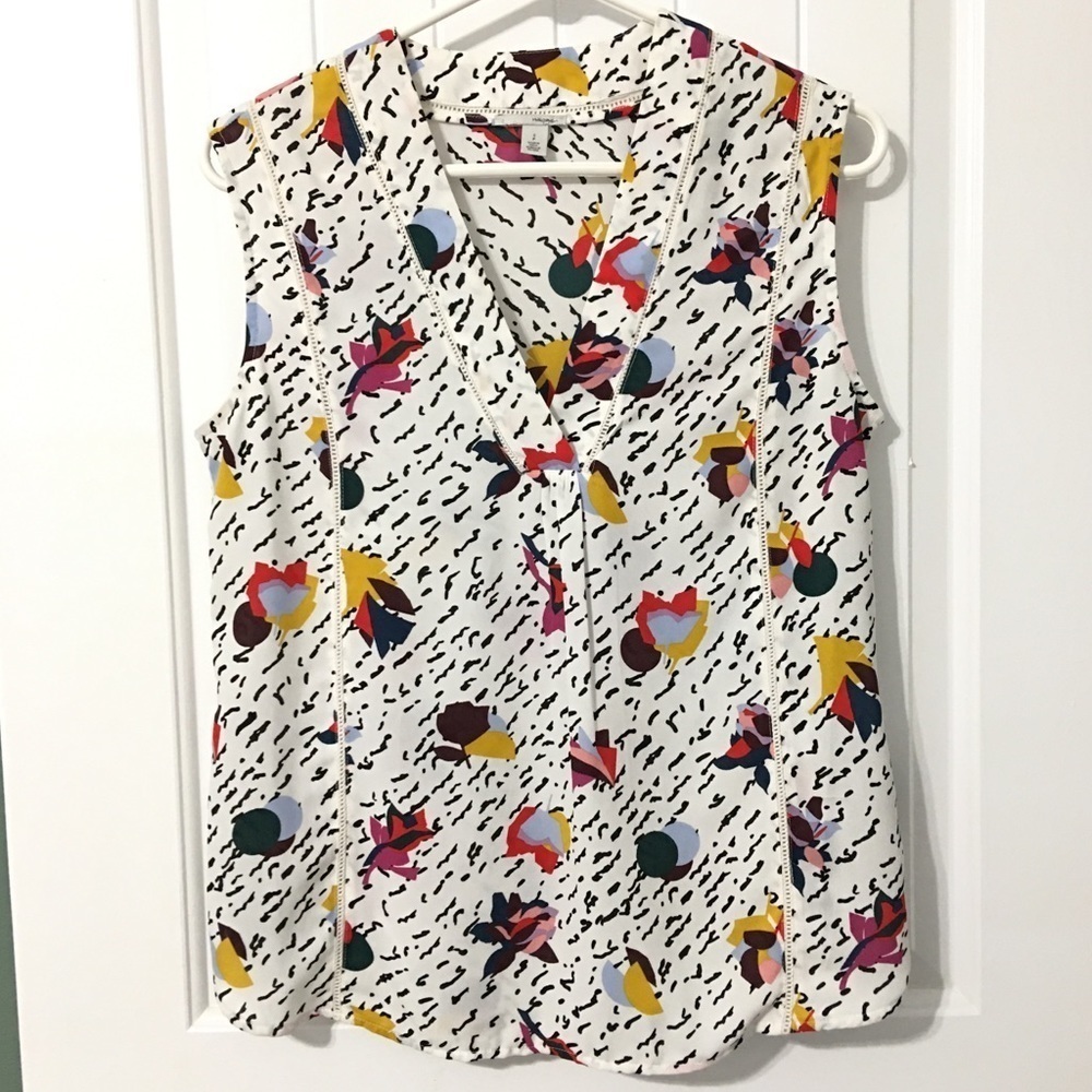 Halogen Multicolor Printed Sleeveless Blouse